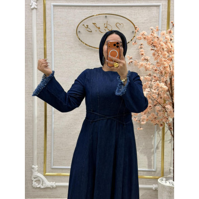 Robe longue en denim